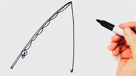 fishing rod drawing|How to Draw a Fishing Rod: Master the Art in 5 Simple Steps!.